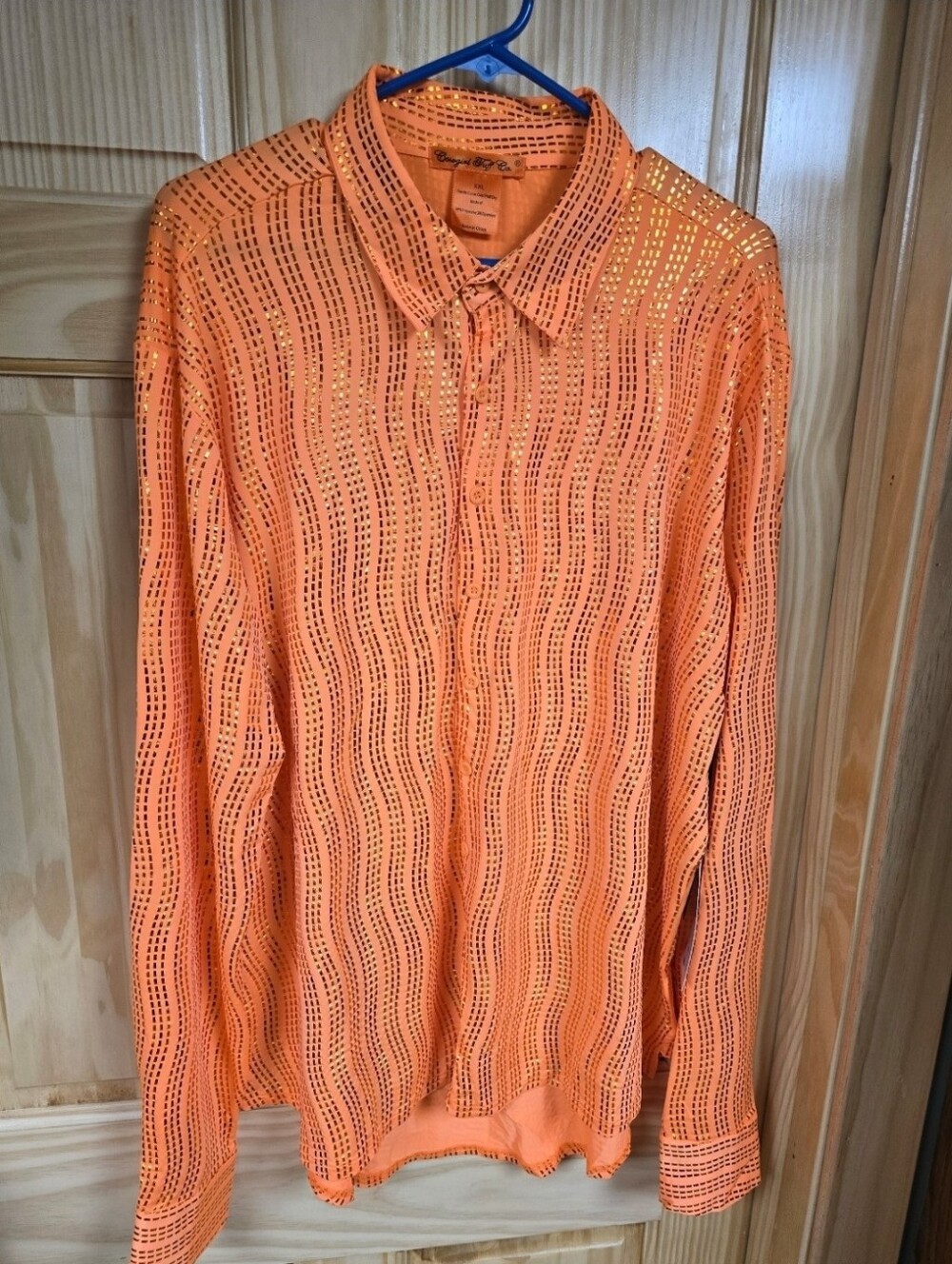 Women's CGT Orange Long-Sleeve Button-Up Rodeo Shirt